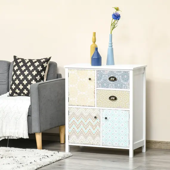 Buy Drawer Table Sideboard Multi-purpose Storage Chest Shabby Chic Entryway Living Room Bedroom Furniture Organizer Unit, 2 image
