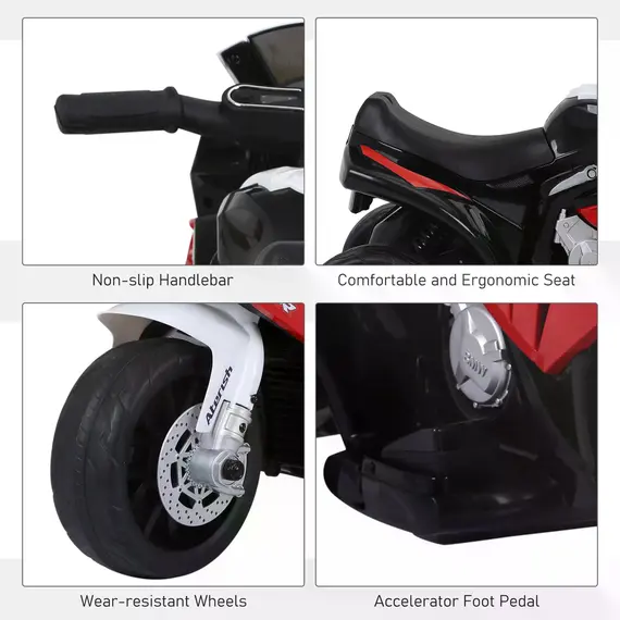 Buy Electric Motorbike for Kids Ride on BMW Motorbike W/Headlights and Music, 6 V-Red, 6 image