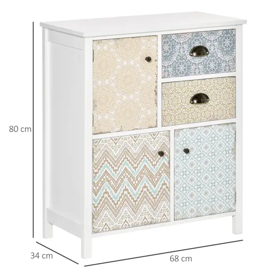 Buy Drawer Table Sideboard Multi-purpose Storage Chest Shabby Chic Entryway Living Room Bedroom Furniture Organizer Unit, 3 image
