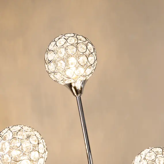 Buy Crystal Floor Lamps for Living Room Bedroom with 5 Light, Modern Upright Standing Lamp, 34x25x156cm, Silver, 8 image