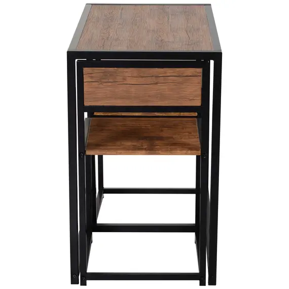 Buy Dining Table and Chairs Set 2, Dining Room Sets, Rectangular Space Saving Table and 2 Chairs for Compact Kitchens, Steel Frame, Natural, 7 image