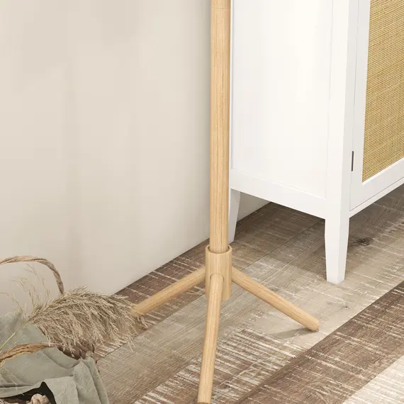 Buy Eight-Hook Wooden Coat Rack - Natural, 8 image