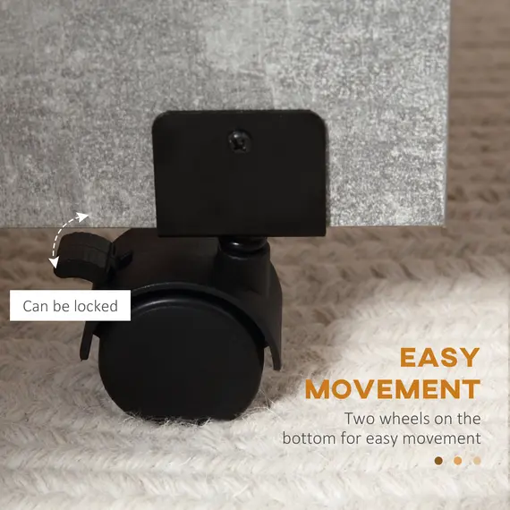 Buy Folding Dining Table, Drop Leaf Table with 2-Tier Shelves, Rolling Casters, for Small Spaces, Kitchen, Cement Grey, 6 image