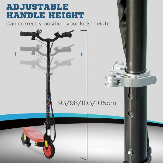 Buy Foldable Electric Scooter, with LED Headlight, for Ages 7-14 Years - Red, 6 image