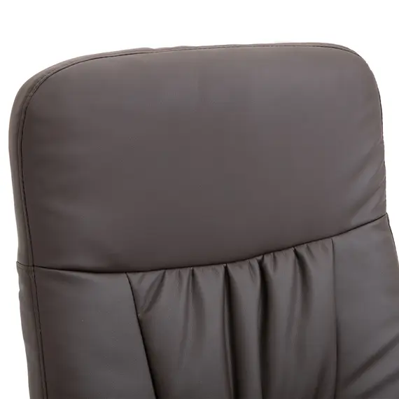 Buy Executive Recliner Chair High Back and Footstool Armchair Lounge Seat Brown, 8 image