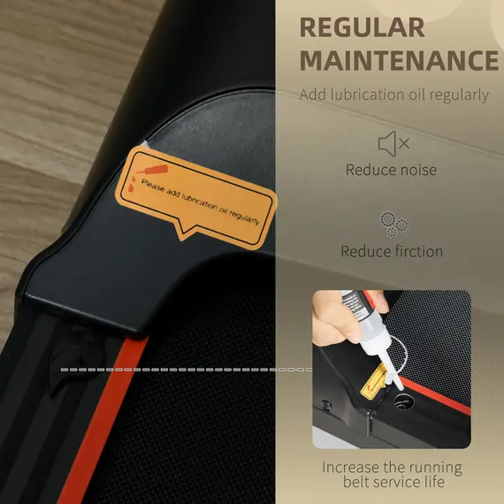 Buy Foldable Walking Treadmill, with LED Display and Wheels, for Home, Office & Fitness Studio, Red, 6 image