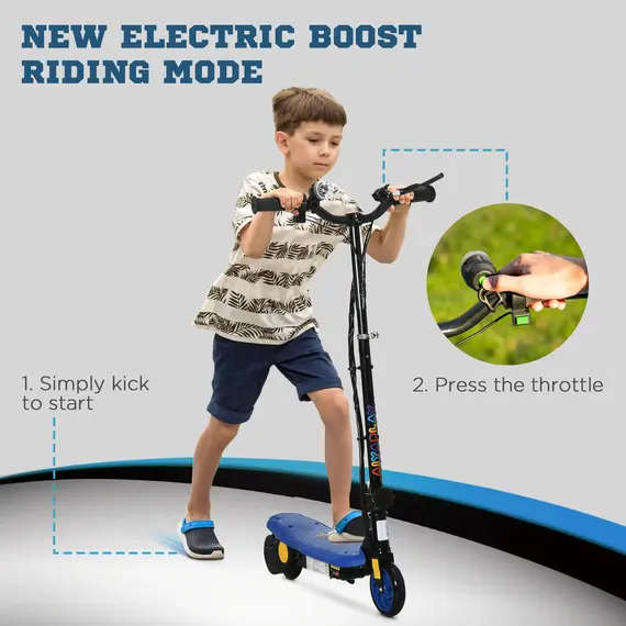 Buy Foldable Electric Scooter, with LED Headlight, for Ages 7-14 Years - Blue, 8 image