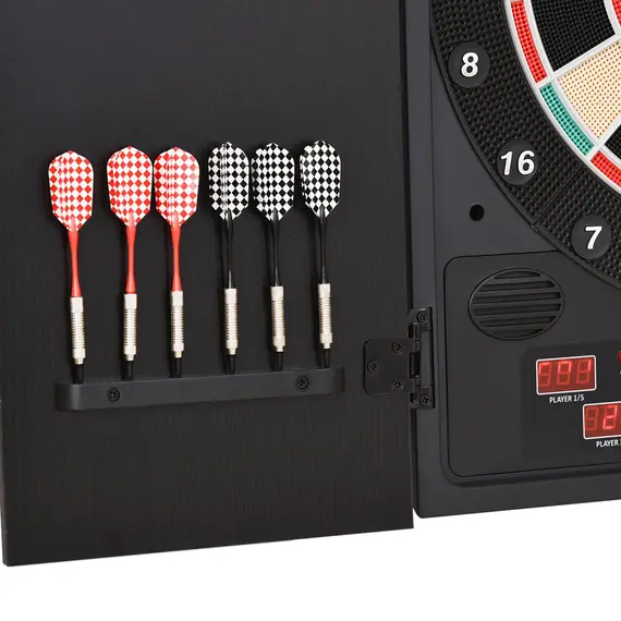 Buy Electronic Dartboard Set, 27 Games Modes and 202 Variations, LED & 12 Soft Tip Darts and Cabinet to Storage, Ready-to-Play Multi-Game Option Darts Machine, 8 image