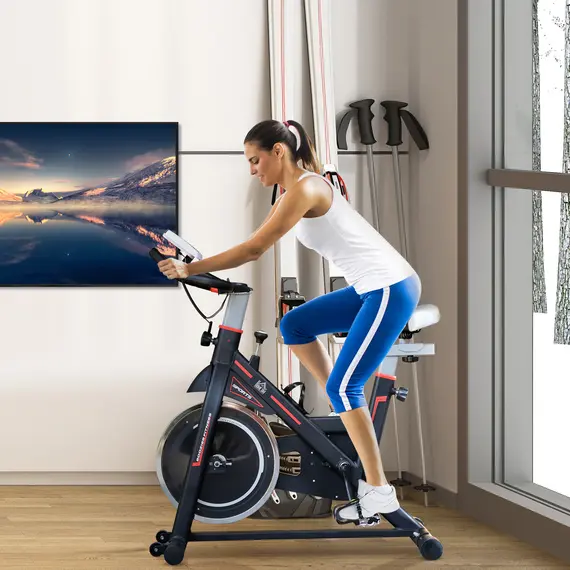 Buy Exercise Bike, Indoor Cycling, with LCD Display, Heart Rate, Sensor - Black, 2 image