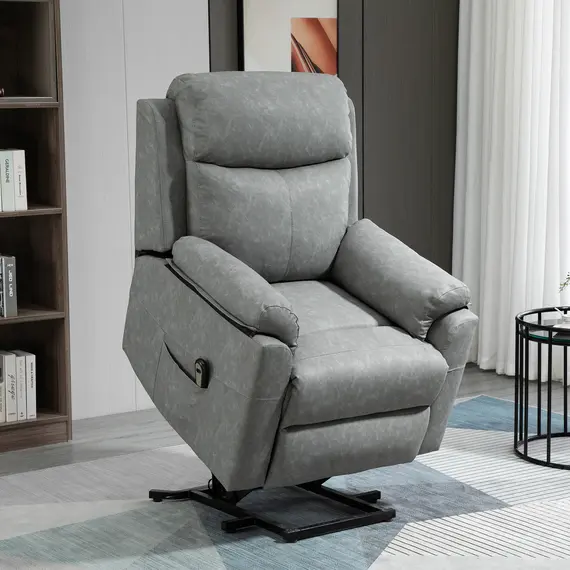 Buy Faux Leather 70° Electric Riser Recliner Chair - Grey, 2 image