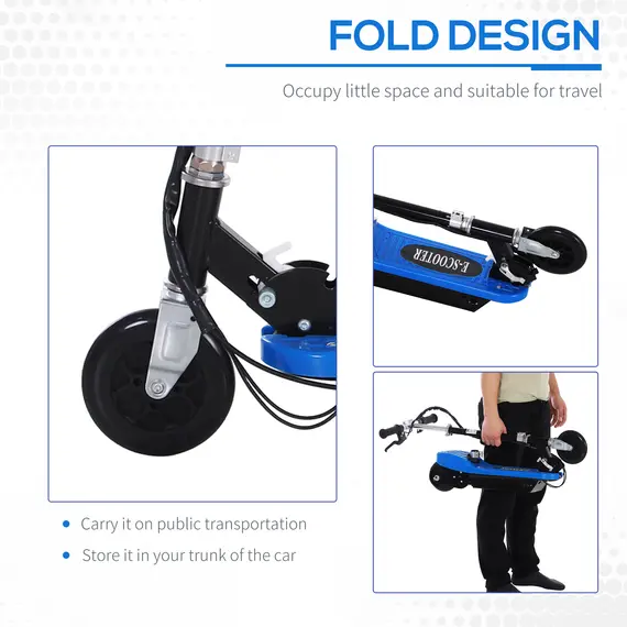 Buy Foldable Electric Scooter for Kids 12V 120W W/Brake Kickstand -Blue, Colour: Blue, 5 image