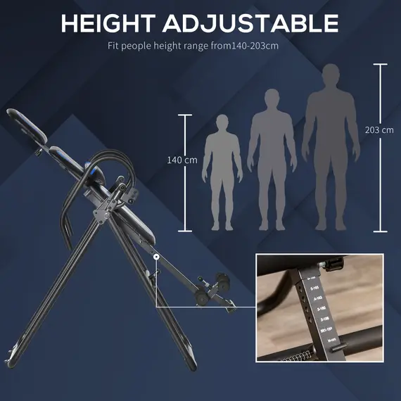 Buy Foldable Gravity Inversion Table, Fitness Bench, with Soft Ankle Cushions, for Home, 7 image