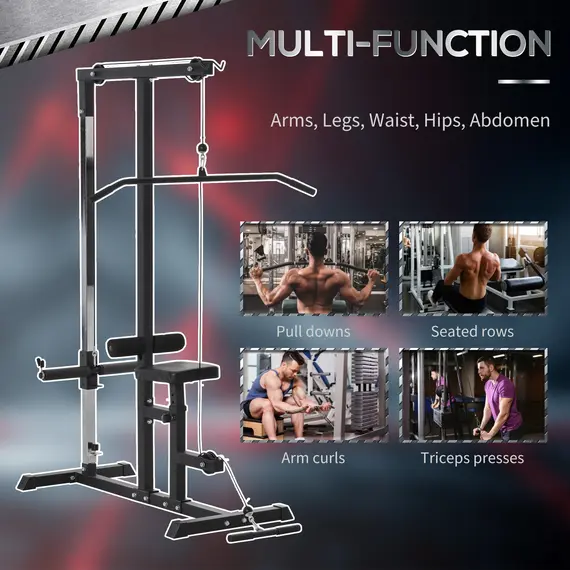 Buy Exercise Pulley Machine Power Tower with Adjustable Seat Cable Positions, 4 image