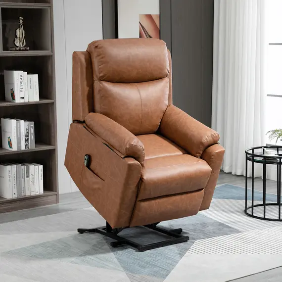 Buy Faux Leather 70° Electric Riser Recliner Chair - Brown, 2 image