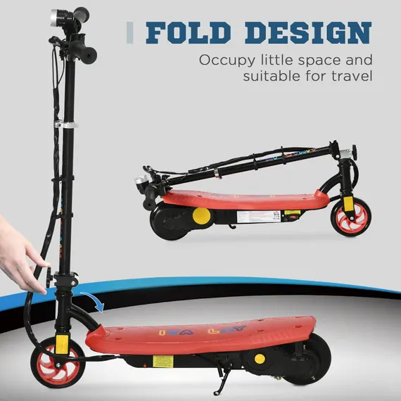 Buy Foldable Electric Scooter, with LED Headlight, for Ages 7-14 Years - Red, 5 image