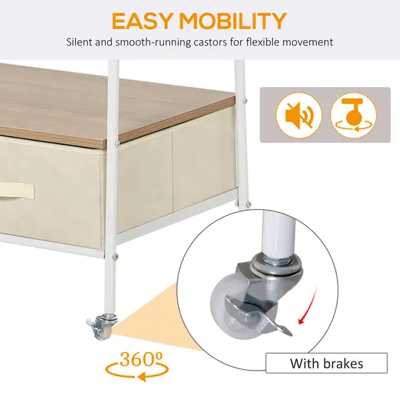 Buy Entrance Coat Rack Rail Clothes Stand Garment Storage Hanger Shelf   Organiser 2 Drawers, 5 image