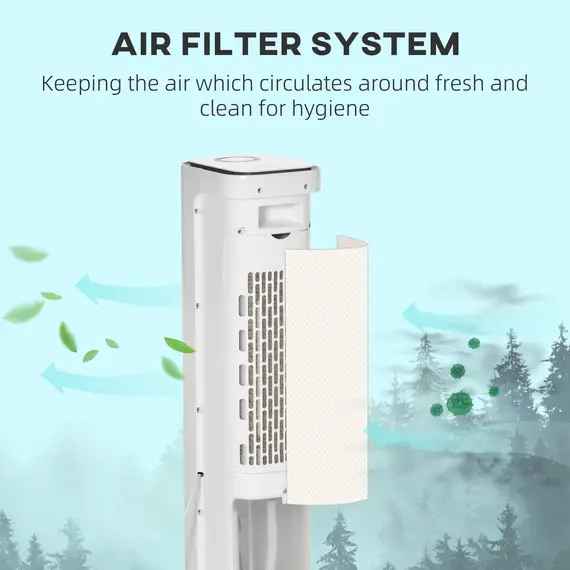 Buy Evaporative Air Cooler, 5L Water Tank Oscillating Ice Cooling Fan with 3 Modes, 3 Speeds, Remote Control, Timer, and Oscillation, White, 7 image
