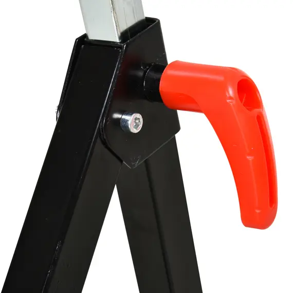 Buy Folding Roller Stand, Material Support Pedestal with Ball Bearing Roller Height Adjustable Portable, Metal Construction, Black, 8 image