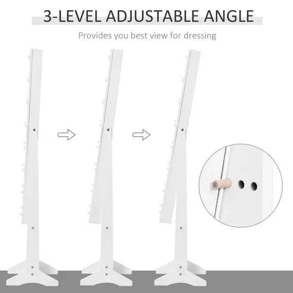 Buy Free Standing LED Mirrored Jewelry Cabinet Armoire Floor Organiser W/ 3 Angle Adjustable For Rings Earrings Bracelets Cosmetics Warm White, 6 image