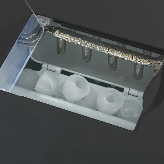 Buy Ice Maker Machine and Water Dispenser, Counter Top Ice Cube Maker for Home with 3L Tank, Adjustable Cube Size, 9 Ice Cubes per 6-10 Minutes, No Plumbing Required, Black, 9 image