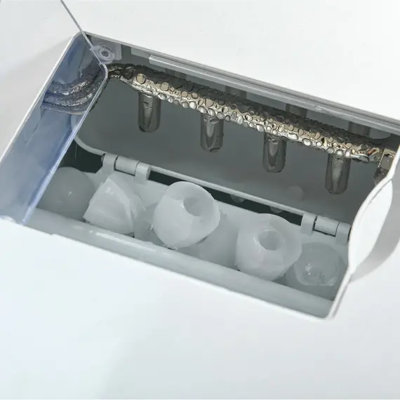 Buy Ice Maker Machine and Water Dispenser, Counter Top Ice Cube Maker for Home with 3L Tank, Adjustable Cube Size, 9 Ice Cubes per 6-10 Minutes, No Plumbing Required, Silver, 9 image