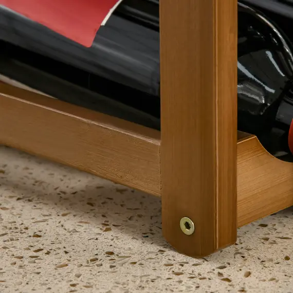 Buy Free Standing Bamboo Wine Rack with 16 Bottles Holder, 4-tier Water Bottle Organiser, Display Shelf for Countertop, Home Bar, Brown, 8 image