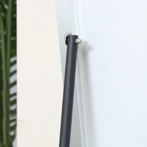 Buy Full Length Mirror Wall-Mounted, 160 x 40 cm Freestanding Rectangle Dressing Mirror for Bedroom, Living Room, Silver Frame, 9 image