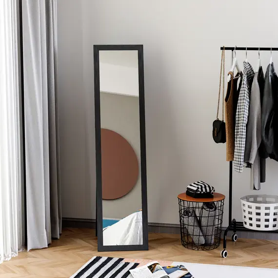 Buy Full Length Mirror for Bedroom, Free Standing Dressing Mirror, Wall Mirror for Living Room, 37 x 154 cm, Black, 2 image