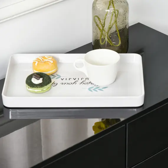 Buy High Gloss Side Cabinet, Push-Open Design with 2 Drawers and 2 Cabinets for Living Room, 74H x 117W x 36Dcm, Black, 9 image