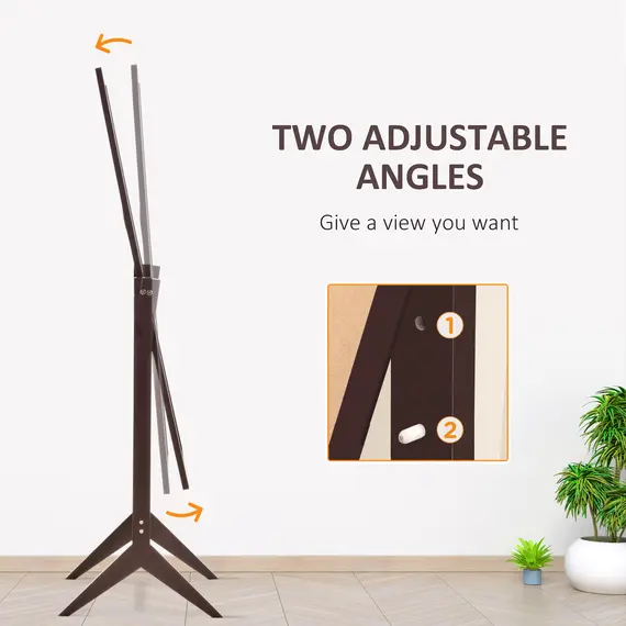 Buy Freestanding Dressing Mirror Bedroom Tall Adjustable Angle 148x47cm Brown, 4 image