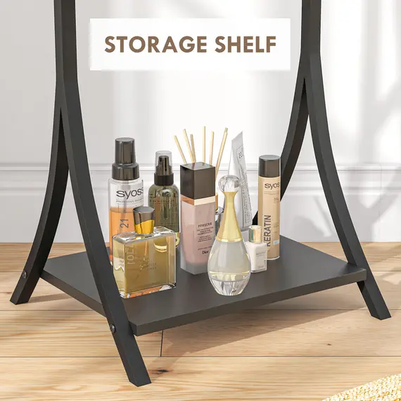 Buy Free Standing Dressing Mirror, Full Length Mirror with Adjustable Angle, Storage Shelf for Living Room, Bedroom, Hallway, 5 image
