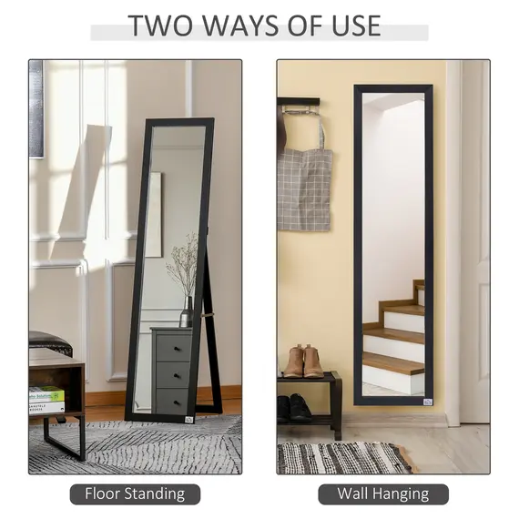 Buy Full Length Mirror for Bedroom, Free Standing Dressing Mirror, Wall Mirror for Living Room, 37 x 154 cm, Black, 5 image
