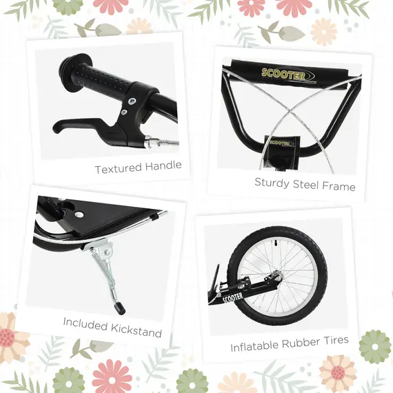 Buy Kick Scooters for Kids with Adjustable Height, Anti-Slip Deck, Dual Brakes, Rubber Tyres, for Boys and Girls Aged 5+ Years Old - Black, 6 image
