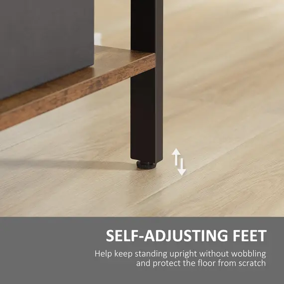 Buy Industrial Storage Unit, 5 Tiers Bookcase with Open Compartments for Office Living Room, Bedroom, Rustic Brown and Black, 6 image