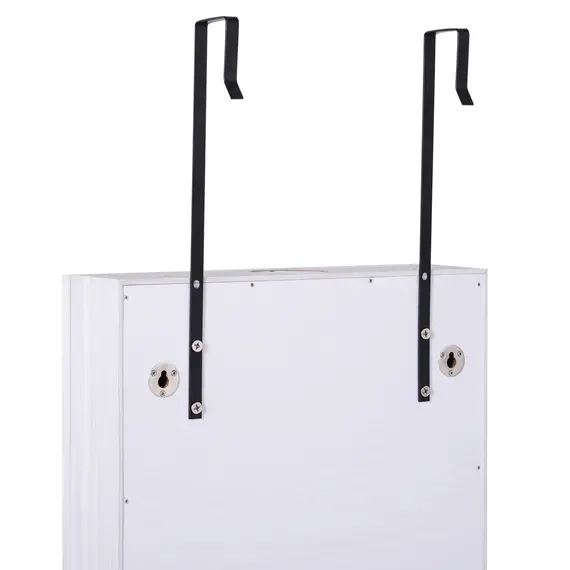 Buy Jewelry Cabinet with Mirror and LED Lights, Lockable Makeup Cosmetics Jewellery Organiser, Mirror with Storage for Bedroom Dressing Room, White, 8 image