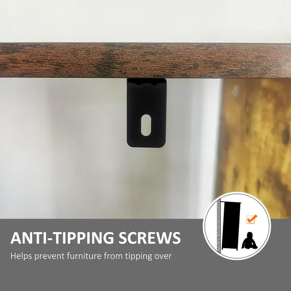 Buy Industrial Storage Unit, 5 Tiers Bookcase with Open Compartments for Office Living Room, Bedroom, Rustic Brown and Black, 5 image