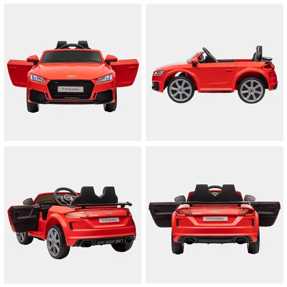 Buy Kids Licensed Audi TT Ride-On Car 12V Battery w/ Remote Suspension Headlights and MP3 Player 3km/h Red, 8 image