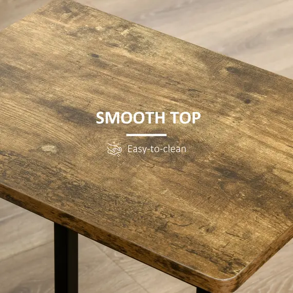 Buy Industrial Bar Stools, Set of 2 Kitchen Breakfast Bar Chairs with Footrest, Counter Height Island Stools for Dining Area, Home Pub, Rustic Brown, 5 image