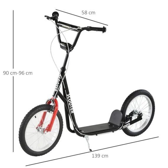 Buy Kick Scooters for Kids with Adjustable Height, Anti-Slip Deck, Dual Brakes, Rubber Tyres, for Boys and Girls Aged 5+ Years Old - Black, 3 image