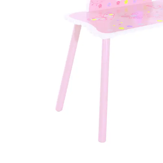 Buy Kids Dressing Table Girls Pink Wooden Kids Dressing Table & Stool Make Up Desk Chair Toys Fairy Dresser Play Set w/Mirror, 8 image