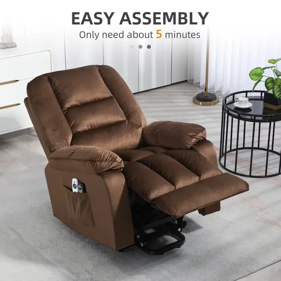 Buy Leathaire Eight Massage Point Armchair, with Heat and Reclining Back - Brown, 8 image