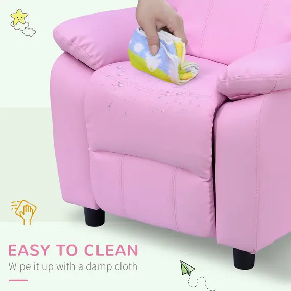 Buy Kids Sofa Armchair Toddler Recliner Children's  Chair Lounger Games Chair  PU Leather w/ Storage  (Pink), 6 image