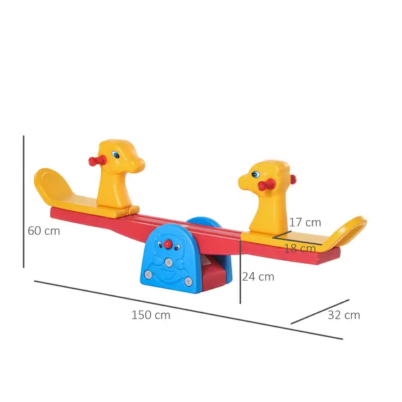 Buy Kids Seesaw Safe Teeter Totter 2 Seats with Easy-Grip Handles, Safe, Indoor Outdoor Living Room Playroom Backyard Equipment, for 1-4 years old Multicolor, 3 image