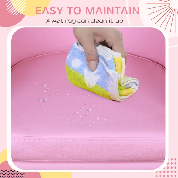 Buy Kids Toddler Sofa Children's Armchair Footstool with Thick Padding, Anti-skid Foot Pads, 30 x 28 x 21cm, Pink, 6 image