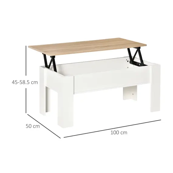 Buy Lift Top Coffee Table with Hidden Storage Compartment, Lift Tabletop Pop-Up Center Table for Living Room, 3 image