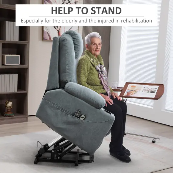 Buy Lift-And-Recline Massage Armchair, with Heat - Grey, 4 image