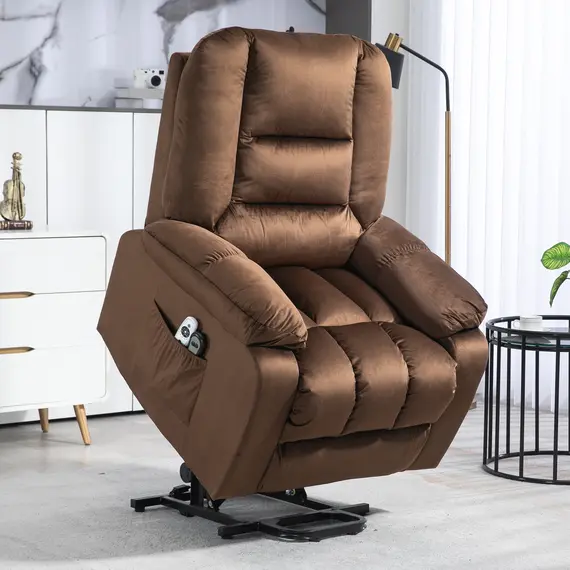 Buy Leathaire Eight Massage Point Armchair, with Heat and Reclining Back - Brown, 2 image