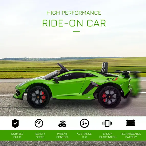 Buy Lamborghini SVJ 12V Kids Electric Ride On Car Sport Racing Toy RC for 3-8 Yrs, 3 image