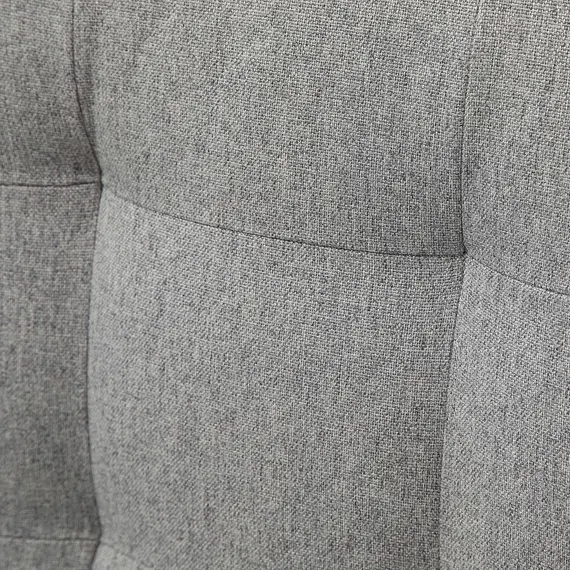 Buy Modern Fabric Bar Stools Set of 2, Thick Padding Kitchen Stool, Bar Chairs with Tufted Back, Wood Legs, Grey, 9 image