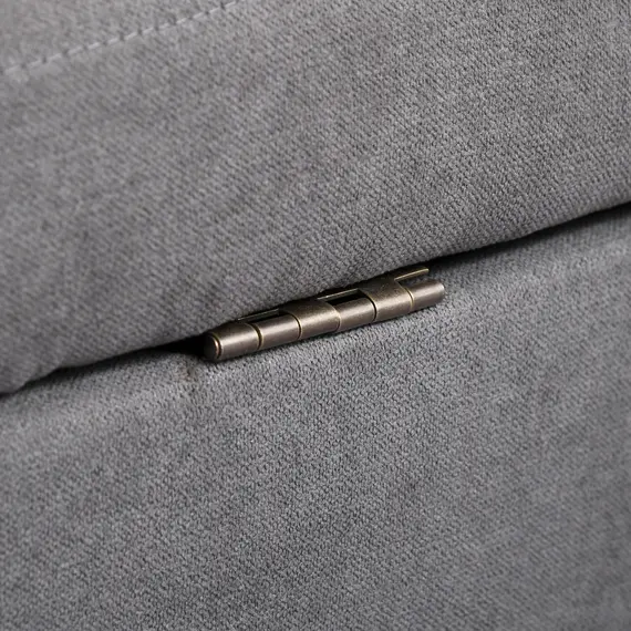 Buy Modern 2 Seater Sofa with Hidden Storage, 117cm Tufted Cotton Couch with Wood Legs, Compact Loveseat for Living Room, Kitchen, Grey, 8 image